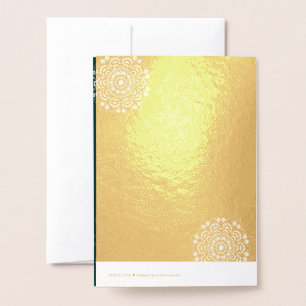 Tarjeta Con Relieve Metalizado boda verde textil simple