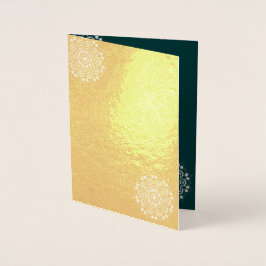 Tarjeta Con Relieve Metalizado boda verde textil simple