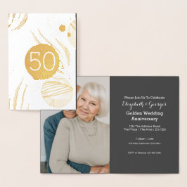 Tarjeta Con Relieve Metalizado Bodas de Oro 50 Aniversario