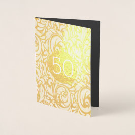 Tarjeta Con Relieve Metalizado Bodas de Oro 50 Aniversario