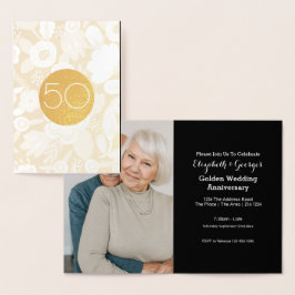 Tarjeta Con Relieve Metalizado Bodas de Oro 50 Aniversario