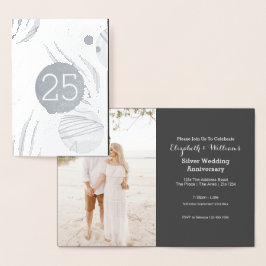 Tarjeta Con Relieve Metalizado Bodas de Plata 25 Aniversario