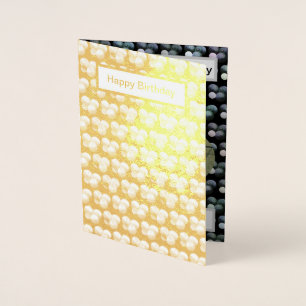 Tarjeta Con Relieve Metalizado Bolas de hierba de Relieve metalizado dorado, tarj