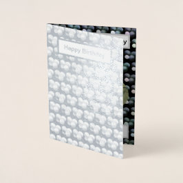 Tarjeta Con Relieve Metalizado Bolas de hierba de Relieve metalizado plateado, ta