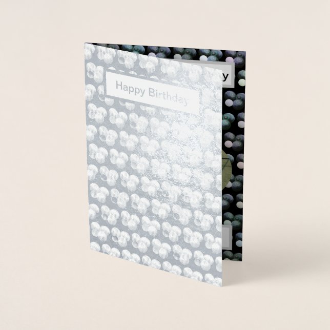 Tarjeta Con Relieve Metalizado Bolas de hierba de Relieve metalizado plateado, ta (Anverso)