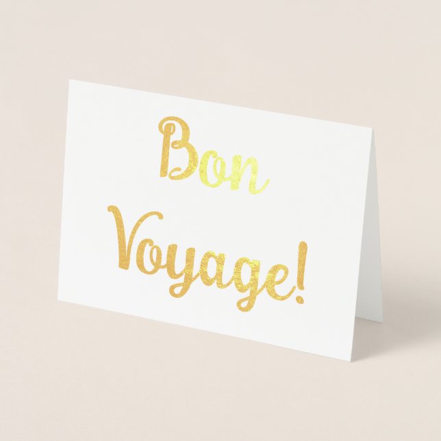 Tarjeta Con Relieve Metalizado ¡Bon Voyage! (Anverso)