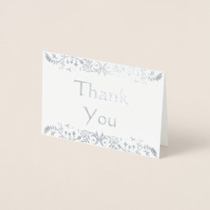Tarjeta Con Relieve Metalizado bordes personalizados con floritura elegante
