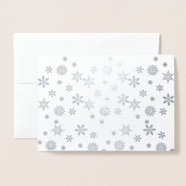 Tarjeta Con Relieve Metalizado Brillantes de nieve de plata