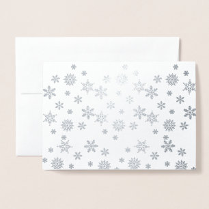 Tarjeta Con Relieve Metalizado Brillantes de nieve de plata