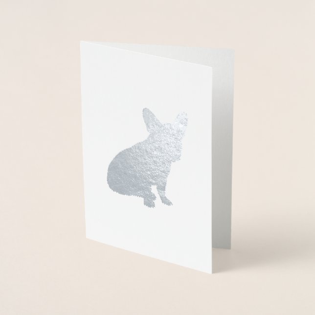 Tarjeta Con Relieve Metalizado Bulldog francés Baby Shower francés francés (Anverso)