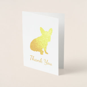 Tarjeta Con Relieve Metalizado Bulldog francés Baby Shower Frenchie