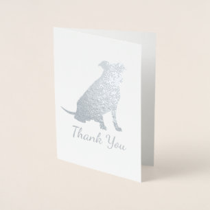 Tarjeta Con Relieve Metalizado Bulldog Silver Pit Chica Baby Shower Pitbull