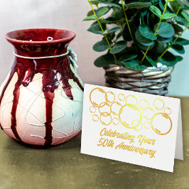 Tarjeta Con Relieve Metalizado Burbujas por la celebración del 50° aniversario