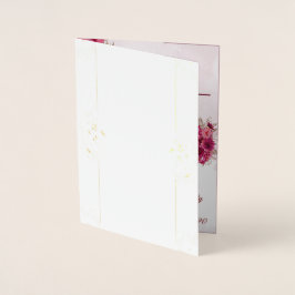 Tarjeta Con Relieve Metalizado Burgundy Pink Elegant Wedding