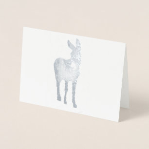 Tarjeta Con Relieve Metalizado Burro de la pendiente