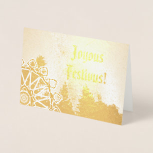 Tarjeta Con Relieve Metalizado Búsqueda Festivus Alegre en Real