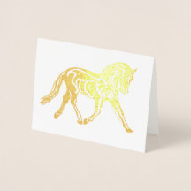 Caballo de Dressage de Lámina de Oro