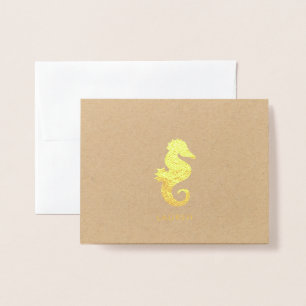 Tarjeta Con Relieve Metalizado Caballo de mar
