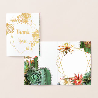 Tarjeta Con Relieve Metalizado Cactus Succulum Coral Green Real Relieve metalizad