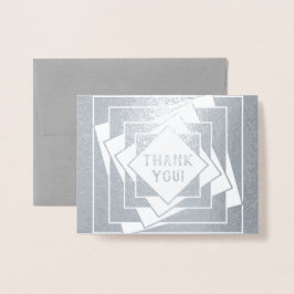 Tarjeta Con Relieve Metalizado Cajas inclinadas Gracias