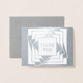 Tarjeta Con Relieve Metalizado Cajas inclinadas Gracias