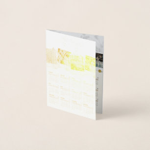 Tarjeta Con Relieve Metalizado Calendario 2026