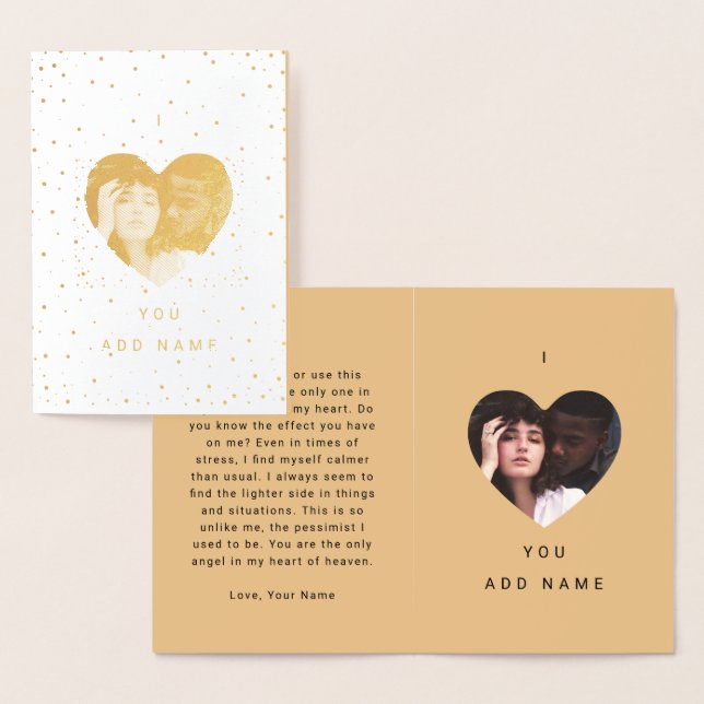Tarjeta Con Relieve Metalizado Camel I Love You Luxury Photo Text Valentines (Demostración)