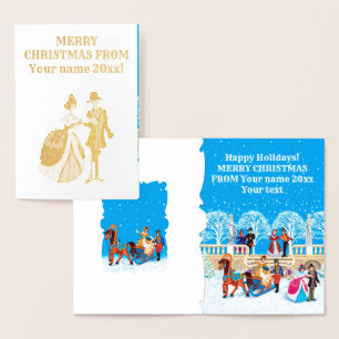 Tarjeta Con Relieve Metalizado Camino de invierno