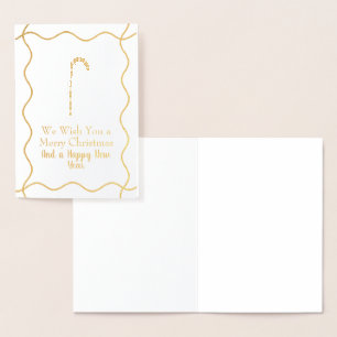 Tarjeta Con Relieve Metalizado Candy Cane Alegre & Brillante