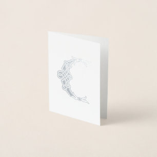 Tarjeta Con Relieve Metalizado Capital decorativa del nudo celta del siglo XVI C