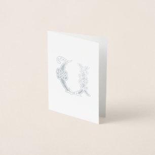 Tarjeta Con Relieve Metalizado Capital decorativa del nudo celta del siglo XVI U