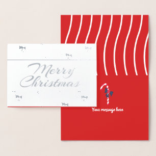 Tarjeta Con Relieve Metalizado Caramelo de Plata Navidad