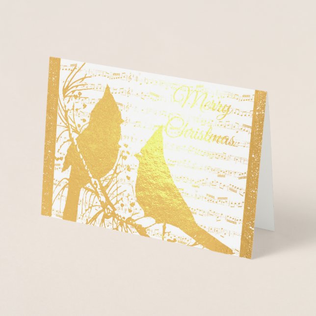 Tarjeta Con Relieve Metalizado Cardenales navidades con Relieve metalizado de mar (Anverso)
