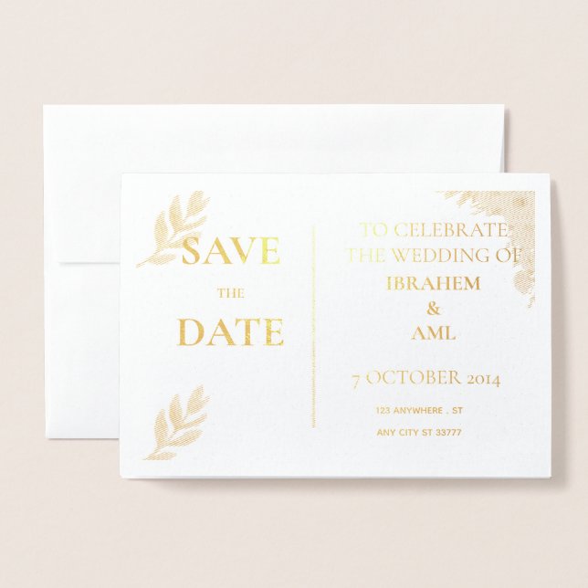 Tarjeta Con Relieve Metalizado Carta de Aluminio (Anverso con sobre)