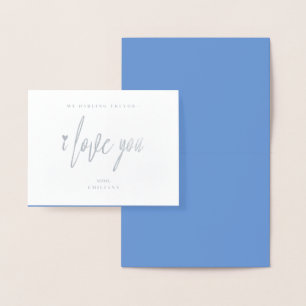 Tarjeta Con Relieve Metalizado Carta de mano te quiero tarjeta de Relieve metaliz