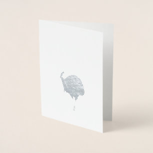 Tarjeta Con Relieve Metalizado Cassowary (Casuarius casuarius)