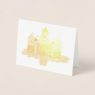 Tarjeta Con Relieve Metalizado Castillo de princesa