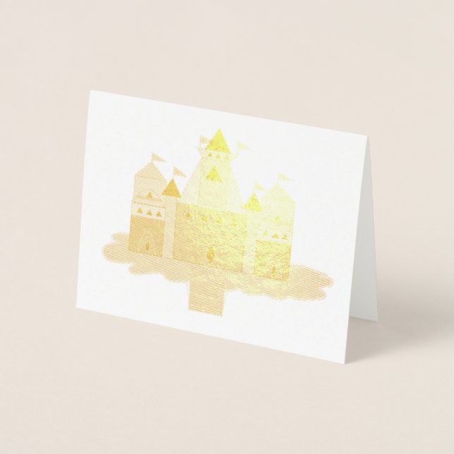 Tarjeta Con Relieve Metalizado Castillo de Princess (Anverso)