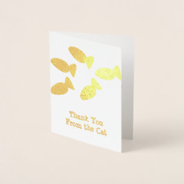 Tarjeta Con Relieve Metalizado Cat Gracias - Añadir Kitty Photo Inside - Personal