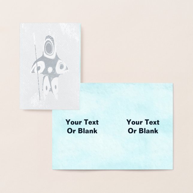 Tarjeta Con Relieve Metalizado Cazador inuit fractal (Demostración)