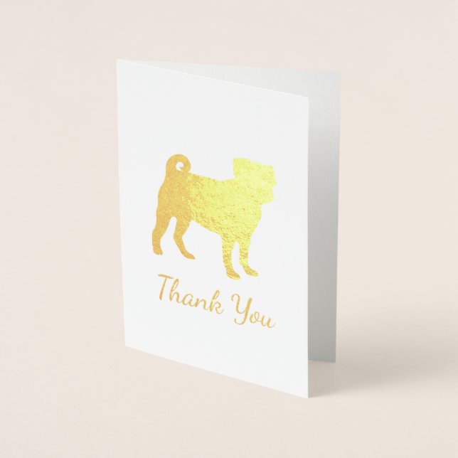 Tarjeta Con Relieve Metalizado Celebración del tema del Fiesta Pug Dog (Anverso)