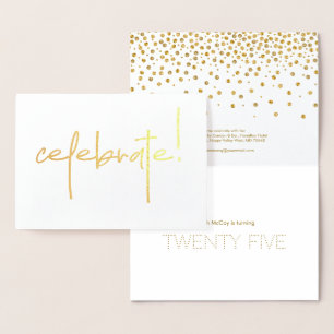 Tarjeta Con Relieve Metalizado Celebrar el oro en cualquier fiesta de cumpleaños