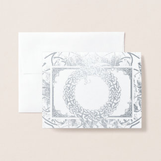 Tarjeta Con Relieve Metalizado Celtic Ouroboros (interior en blanco)