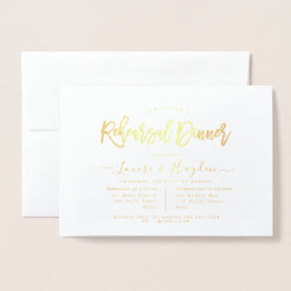 Tarjeta Con Relieve Metalizado Cena de ensayo elegante, oro