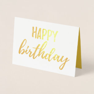 Tarjeta Con Relieve Metalizado Cepillo de Relieve metalizado dorado de cumpleaños