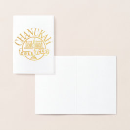 Tarjeta Con Relieve Metalizado Chanukah Greetings