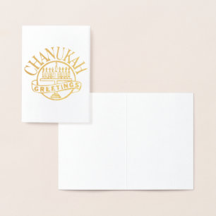 Tarjeta Con Relieve Metalizado Chanukah Greetings