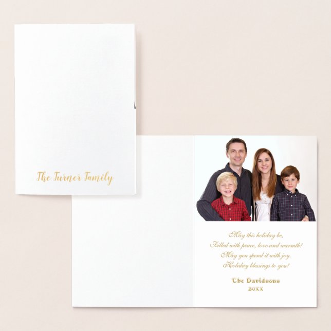 Tarjeta Con Relieve Metalizado ChicLa más maravillosa época del año foto (Demostración)