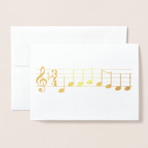 Tarjeta Con Relieve Metalizado Chords We Wish a Merry Christmas Music Notes