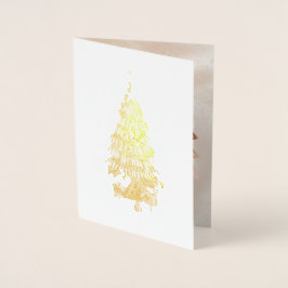 Tarjeta Con Relieve Metalizado Christmas Merry and Bright Treeis